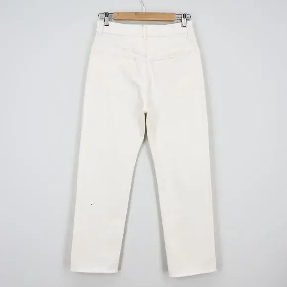 Madewell The '90s Straight Crop Jean Tile White Size 26 - Picture 9 of 11